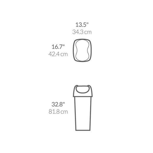 CW1335 Plastik Kapaklı Çöp Kovası 60Lt Gri