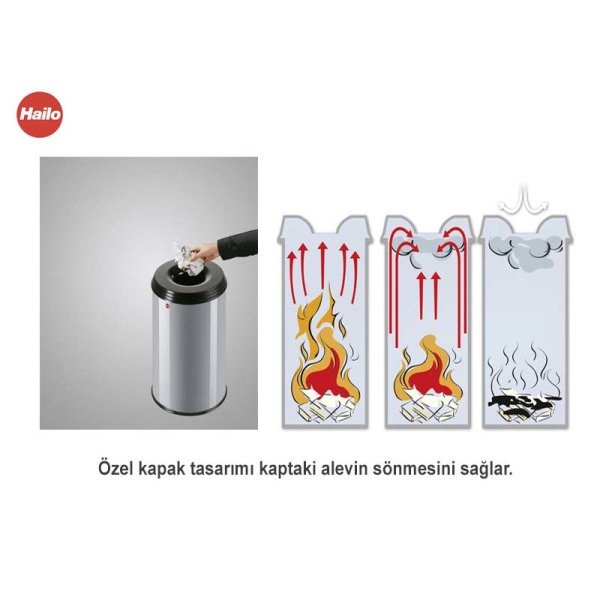 0915-022 Çöp Kovası Safe M Krom 14 lt