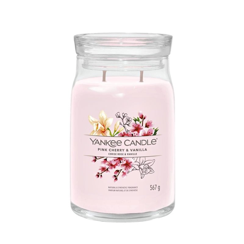1629986E Büyük Mum Pink Cherry-Vanilla