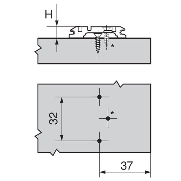 CLIP Kör Kapak için Taban (h:3 mm) # 173L6130