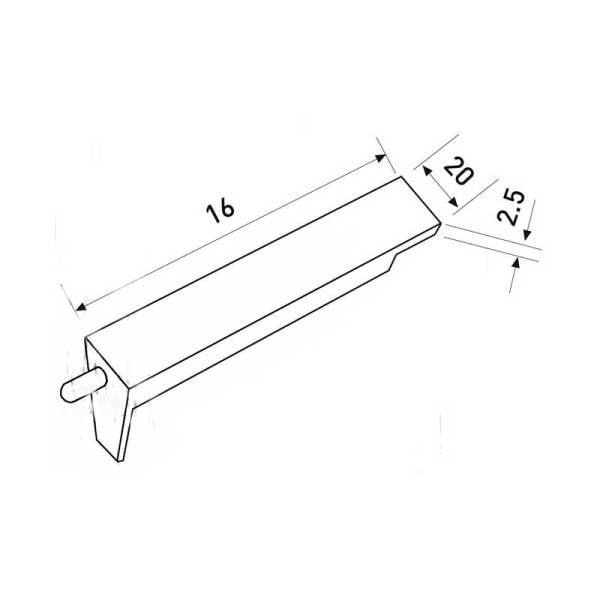 16cm Lüks Mandallı Gömme Sürgü Sarı