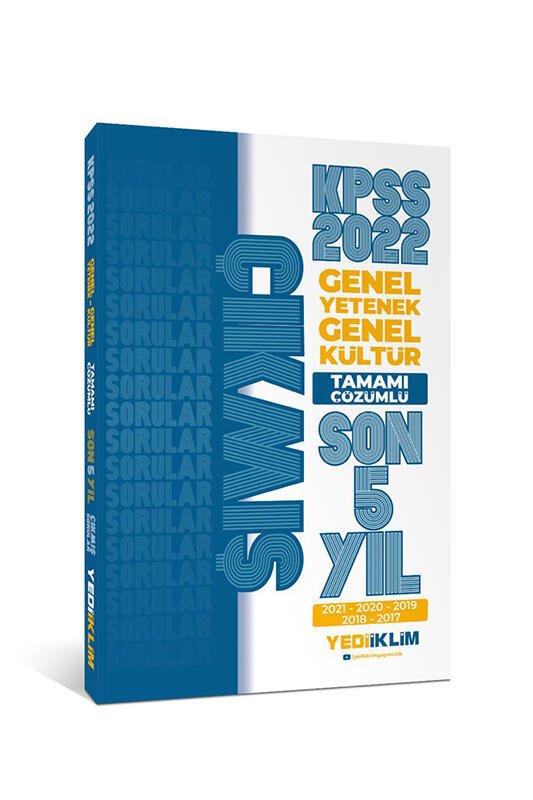 Yediiklim Yayınları 2022 KPSS GY GK Tamamı Çözümlü Son 5 Yıl Çıkmış Sorular
