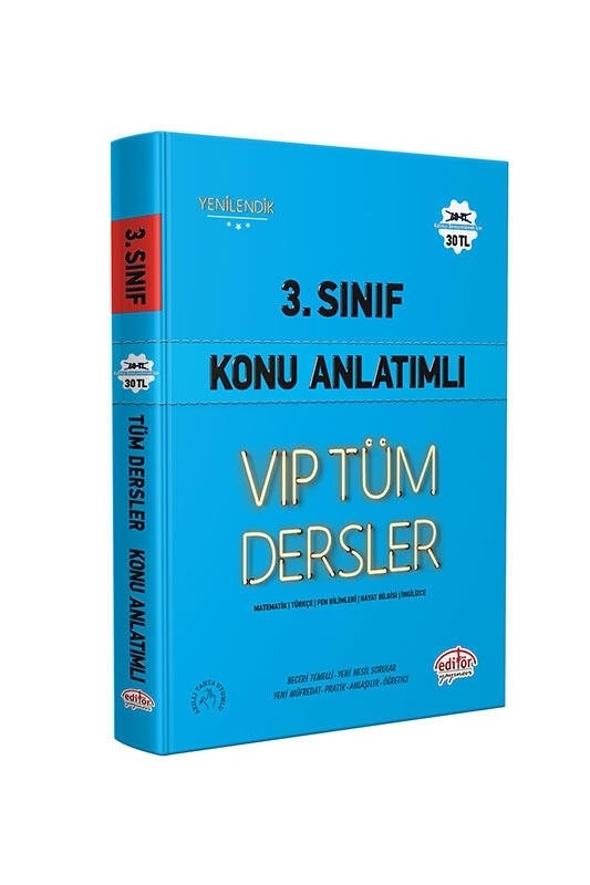 Editör Yayınları 3. Sınıf VIP Tüm Dersler Konu Anlatımlı