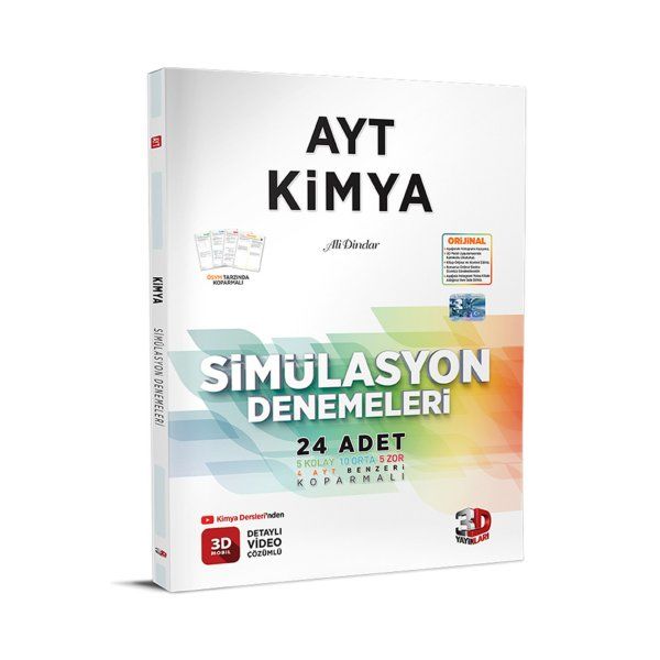 3D Yayınları 2023 AYT Kimya Simülasyon 24 Deneme