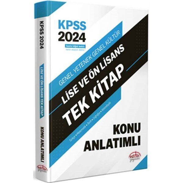 Editör Yayınları 2024 KPSS Lise Ön Lisans Konu Anlatımı Tek Kitap