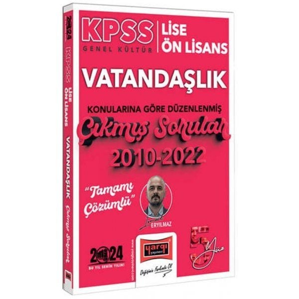 Yargı Yayınları 2024 KPSS Lise Ön Lisans Genel Kültür Vatandaşlık Konularına Göre Düzenlenmiş 2010 2022 Tamamı Çözümlü Çıkmış