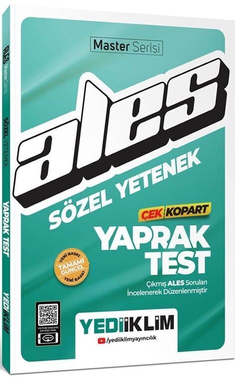 Yediiklim Yayınları 2024 ALES Sözel Yetenek Çek Kopart Yaprak Test