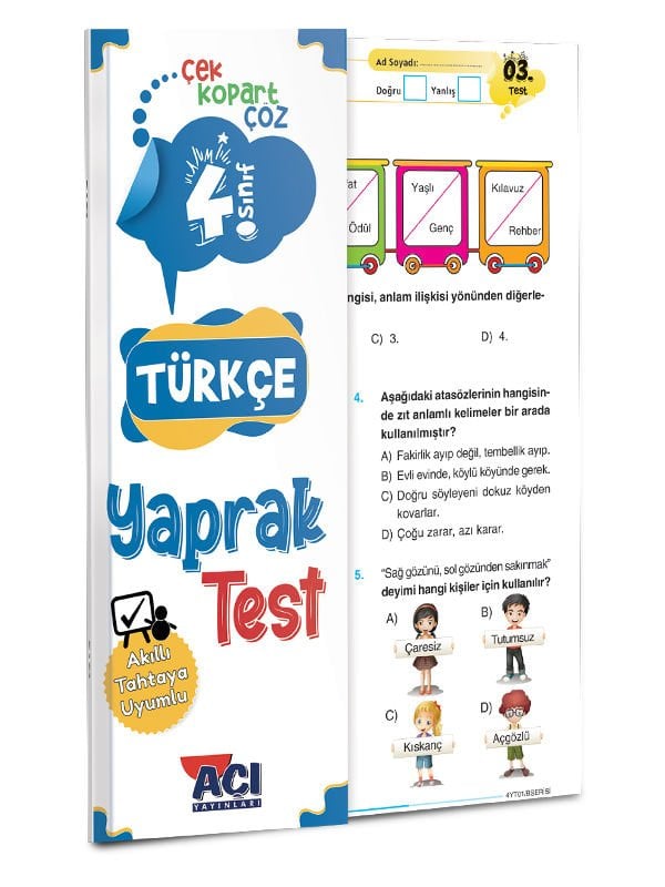 Açı Yayınları 4.Sınıf Türkçe Çek Kopart Yaprak Test