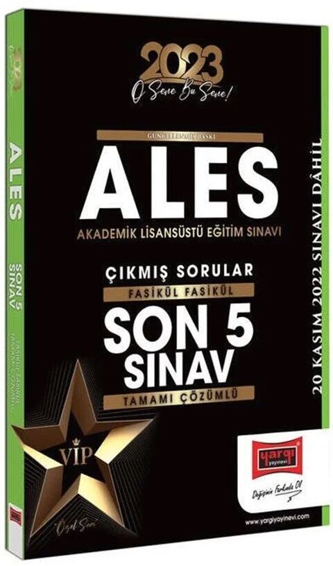 Yargı Yayınları 2023 ALES Tamamı Çözümlü Fasikül Çıkmış Sınav Soruları Son 5 Sınav