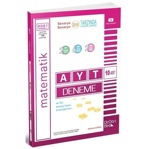 ÜçDörtBeş Yayınları AYT Matematik 10 lu Deneme