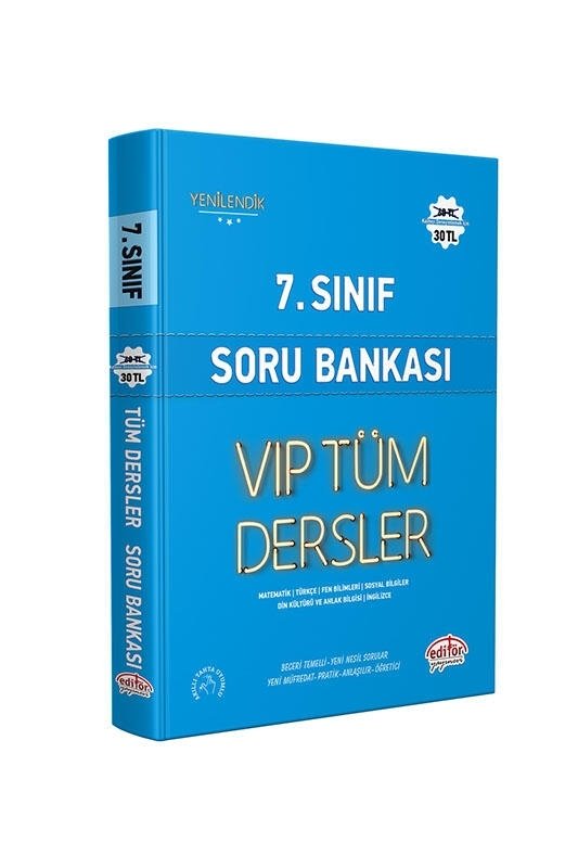 Editör Yayınları 7. Sınıf VIP Tüm Dersler Soru Bankası