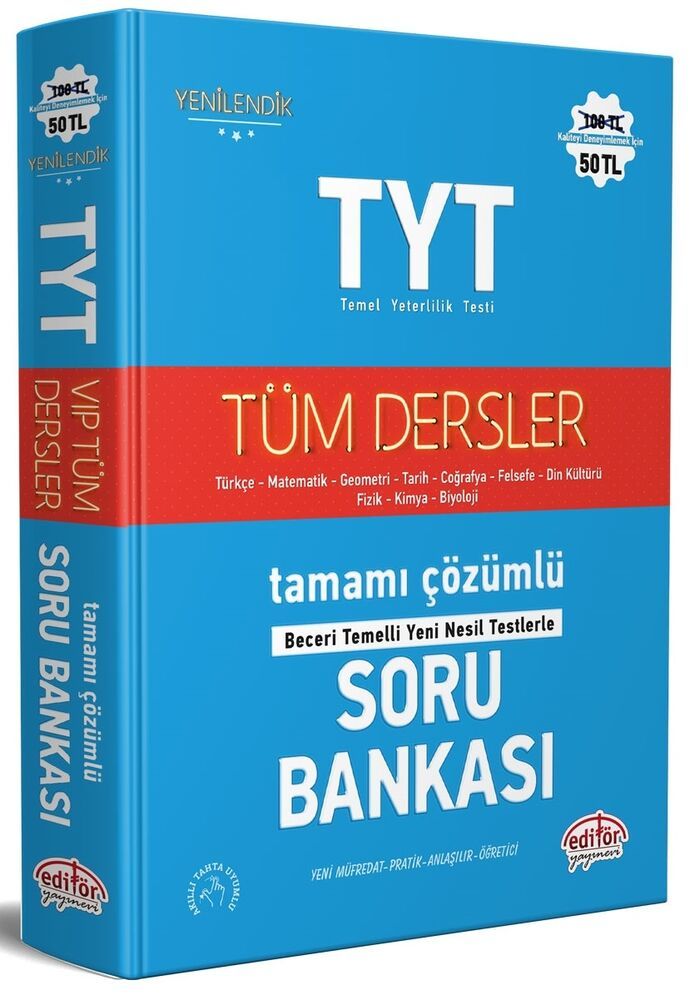 Editör Yayınları TYT Tüm Dersler Çözümlü Soru Bankası