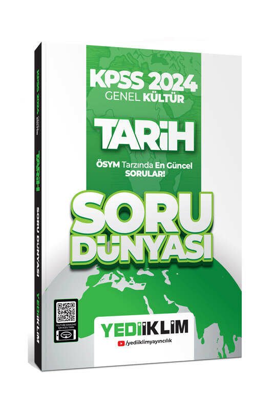 Yediiklim Yayınları KPSS 2024 Genel Kültür Tarih Soru Dünyası