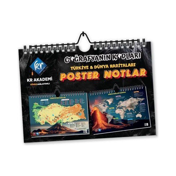 KR Akademi Coğrafyanın Kodları Türkiye ve Dünya Duvar Haritaları Poster Notlar