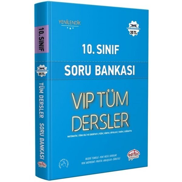 Editör Yayınları 10. Sınıf VIP Tüm Dersler Soru Bankası