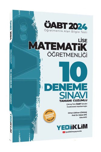Yediiklim Yayınları 2024 ÖABT Lise Matematik Öğretmenliği Tamamı Çözümlü 10 Deneme Sınavı