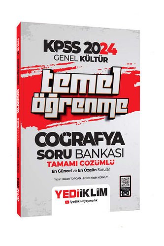 Yediiklim Yayınları 2024 KPSS Genel Kültür Temel Öğrenme Coğrafya Tamamı Çözümlü Soru Bankası