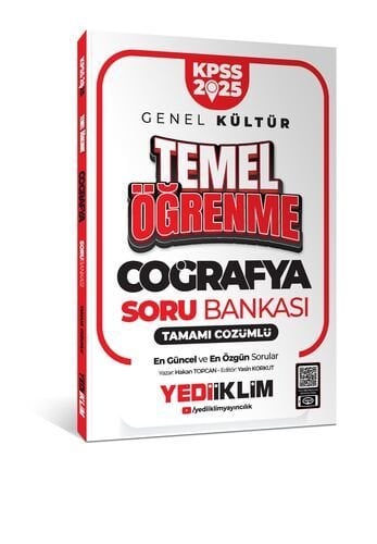 Yediiklim Yayınları 2025 KPSS Genel Kültür Coğrafya Temel Öğrenme Tamamı Çözümlü Soru Bankası