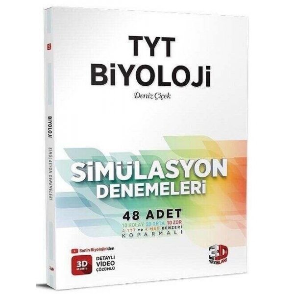 3D Yayınları TYT Biyoloji Simülasyon 48 Deneme