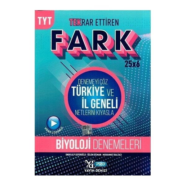 Yayın Denizi Yayınları TYT Biyoloji Fark 25 x 6 Tekrar Ettiren Denemeleri