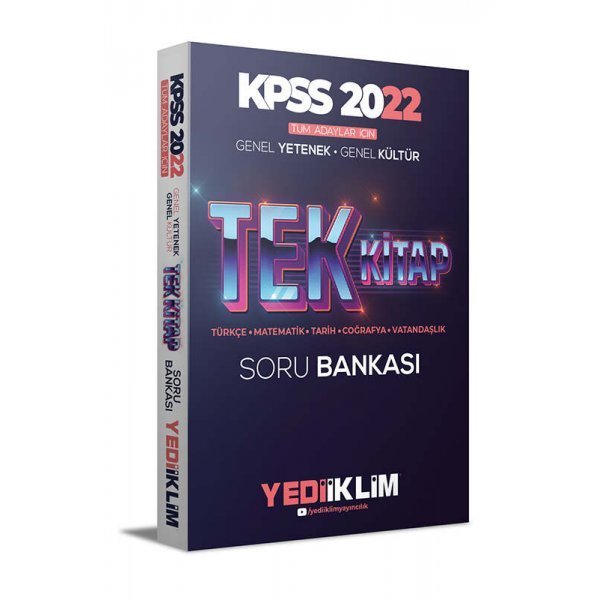 Yediiklim Yayınları 2022 KPSS Tüm Adaylar İçin Genel Yetenek Genel Kültür Tek Kitap Soru Bankası