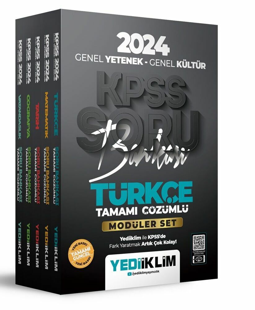 Yediiklim Yayınları 2024 KPSS Genel Yetenek Genel Kültür Modüler Set Soru Bankası