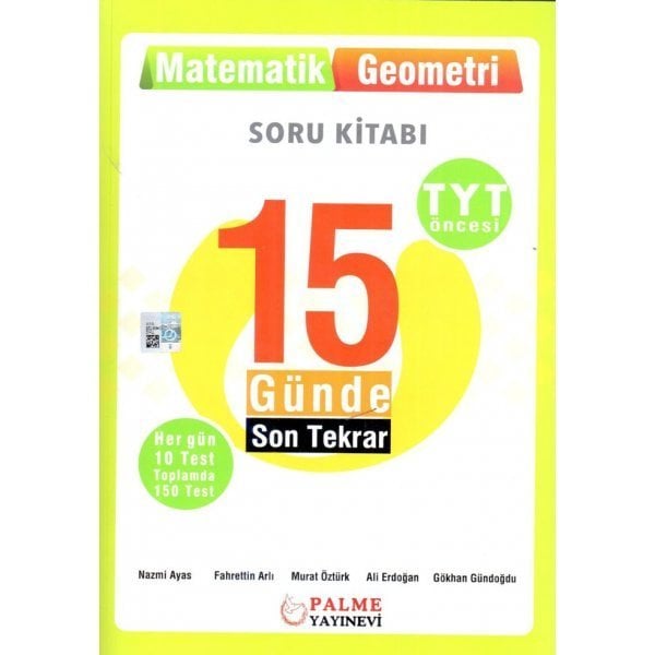 Palme Yayınları TYT Öncesi Matematik Geometri 15 Günde Son Tekrar Soru Kitabı