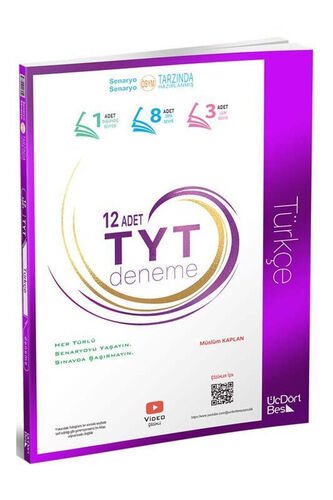 ÜçDörtBeş Yayınları 2024 TYT Türkçe 12 Deneme Sınavı