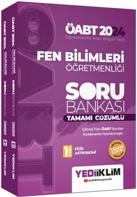 Yediiklim Yayınları 2024 ÖABT Fen Bilimleri Öğretmenliği Tamamı Çözümlü Soru Bankası 2 Cilt