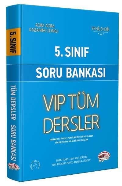 Editör Yayınları 5. Sınıf VIP Tüm Dersler Soru Bankası Mavi Kitap