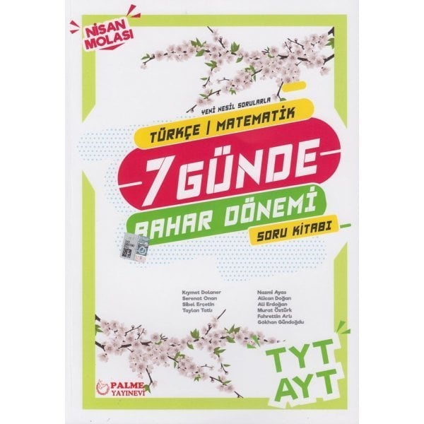 Palme Yayınları TYT AYT Türkçe Matematik 7 Günde Bahar Dönemi Soru Kitabı