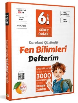 6. Sınıf Süreç Odaklı Fen Bilimleri Defterim - Karekod Çözümlü
