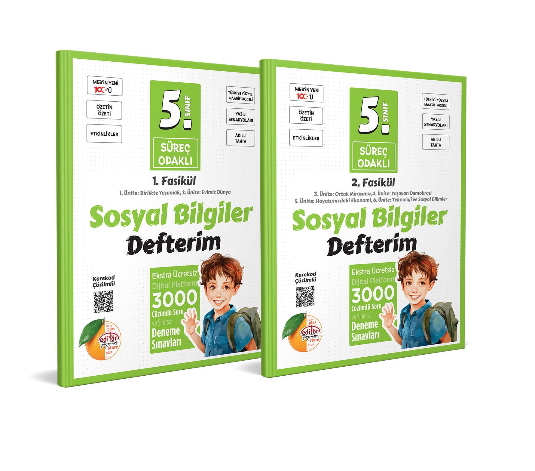5. Sınıf Süreç Odaklı Sosyal Bilgiler Defterim (2 Fasikül) - Karekod Çözümlü