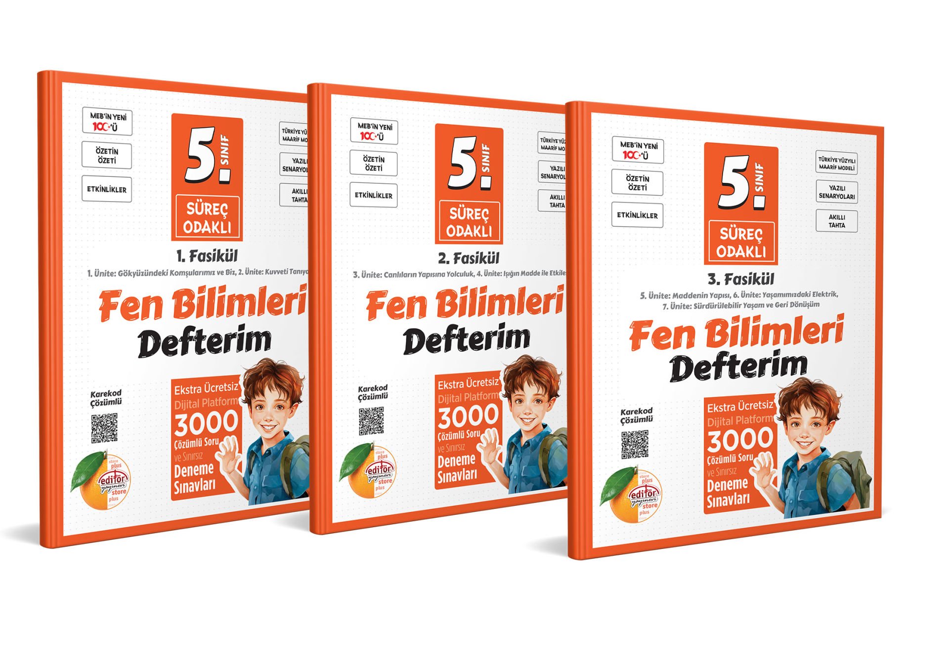 5. Sınıf Süreç Odaklı Fen Bilimleri Defterim (3 Fasikül) - Karekod Çözümlü
