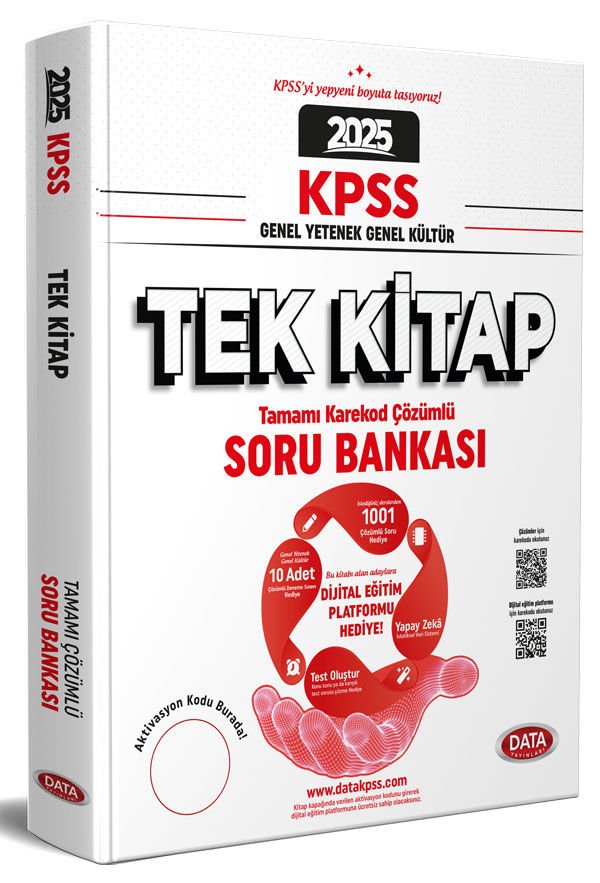 2025 KPSS Genel Yetenek - Genel Kültür Tek Kitap Soru Bankası - Karekod Çözümlü + Dijital Eğitim Platformu Hediye