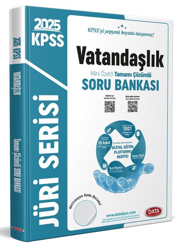 2025 KPSS Jüri Serisi Vatandaşlık Mini Özetli Tamamı Çözümlü Soru Bankası + Dijital Eğitim Platformu Hediye