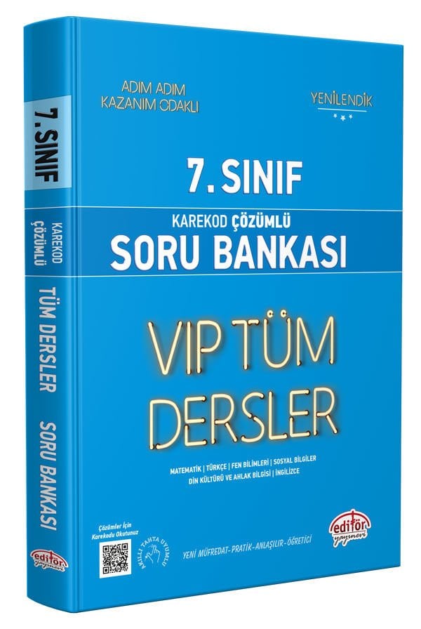 7. Sınıf VIP Tüm Dersler Soru Bankası Mavi Kitap