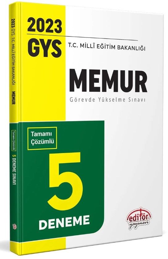 Milli Eğitim Bakanlığı Memur Tamamı Çözümlü GYS 5 Deneme Sınavı Editör Yayınevi