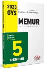 Milli Eğitim Bakanlığı Memur Tamamı Çözümlü GYS 5 Deneme Sınavı Editör Yayınevi