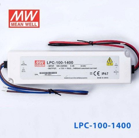 LPC-100-1400, 1400mA 100W Sabit Akım Ekonomik Led Driver Meanwell