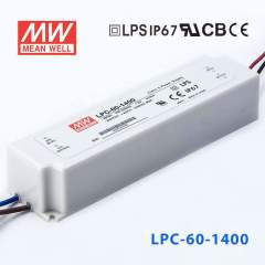 LPC-60-1400, 1400mA 60W Sabit Akım Ekonomik Led Driver Meanwell