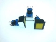 ONPOW LAS1-APF-22Z/Y ANAHTAR 24V SARI IŞIKLI m16 Kare