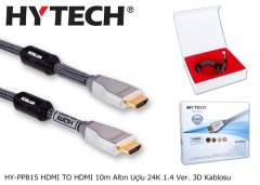10mt HDMI Kablo Hytech HY-PP815 HDMI TO HDMI 10m Altın Uçlu 24K 1.4 Ver. 3D Kablosu