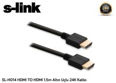 1,5mt HDMI Kablo S-link SL-H014 HDMI TO HDMI 1.5m Altın Uçlu 24K Kablo