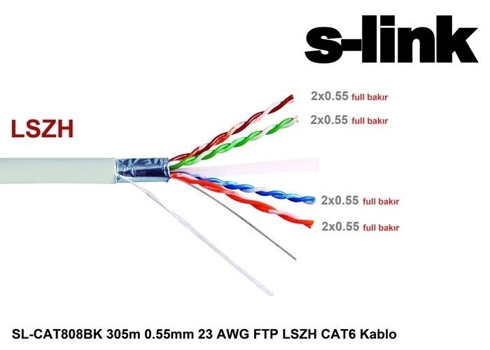 S-LİNK SL-CAT808BK CAT6 KABLO