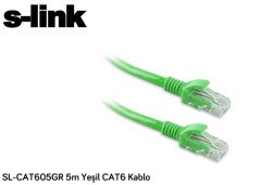 S-link SL-CAT605GR 5m Yeşil CAT6 Kablo