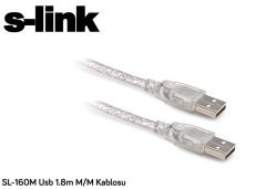 USB A ERKEK = A ERKEK KABLO 1,80 mt ŞEFFAF SL-160M