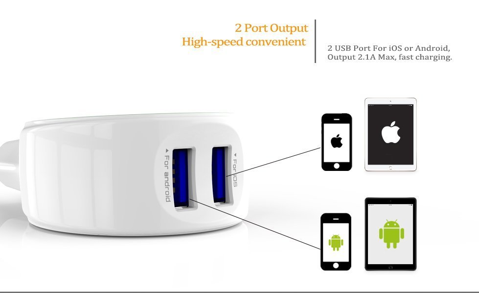 LDNIO A-2269 MİCRO ANDROİD USB 2100 MA 2 Lİ ADAPTÖRLÜ ŞARJ