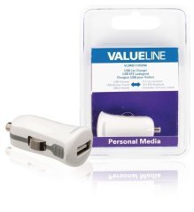 VALUELİNE VLMB11950W ÇAKMAK USB Araç Şarj Cihazı BEYAZ Out:USB 5V 2100 mA