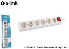 S-LİNK SPG8-6-15 AKIM KORUMALI 6 LI PRİZ 1,5MT